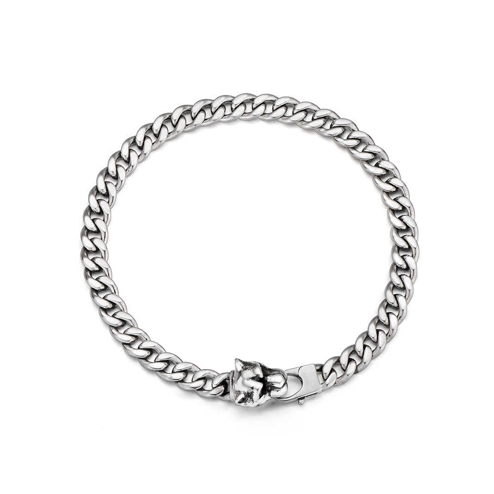 Vintage Panther Head Cuban Link Bracelet