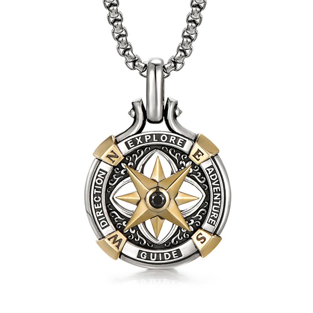 Double-Sided Spinning Compass Pendant