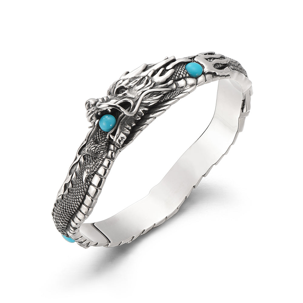 Vintage Turquoise Dragon Bangle Bracelet