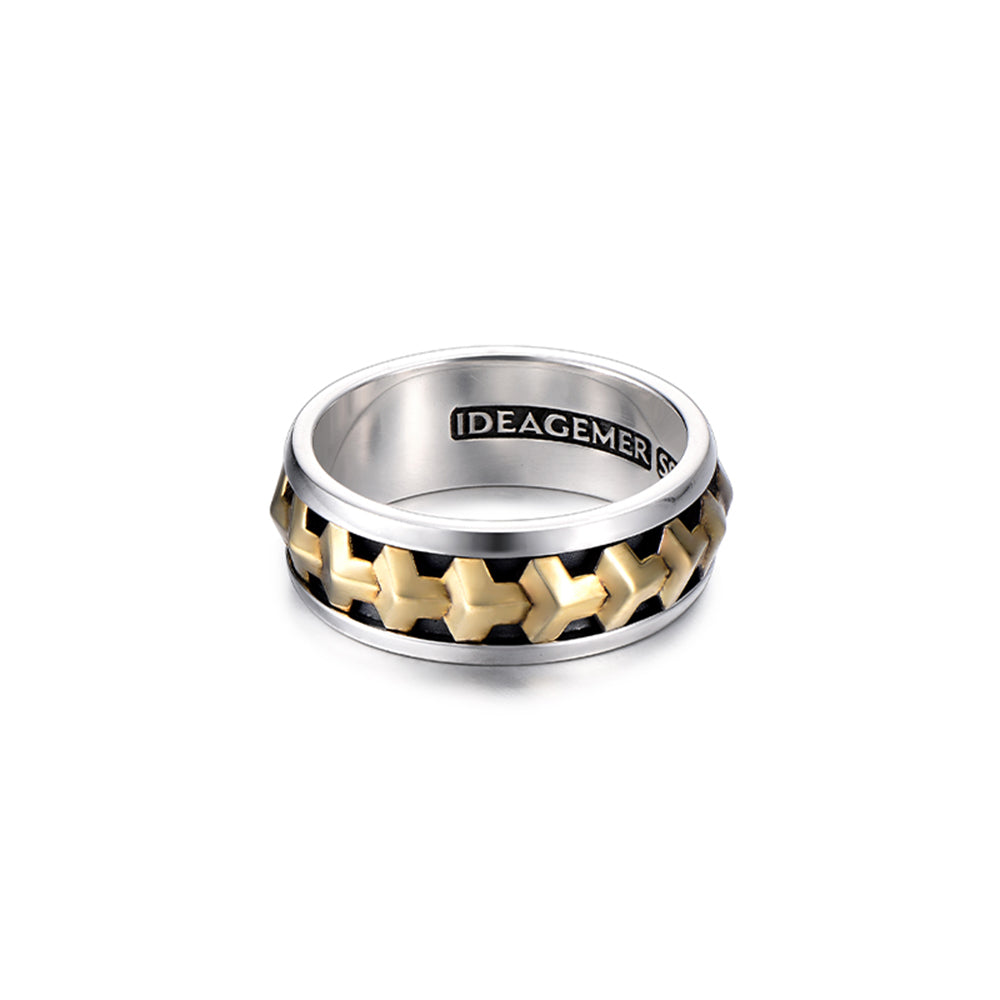 Black Gold Armor Ring Band