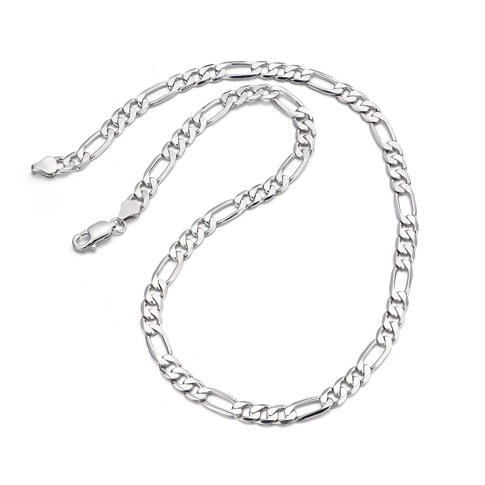 7.5mm Sterling Silver Figaro Chain