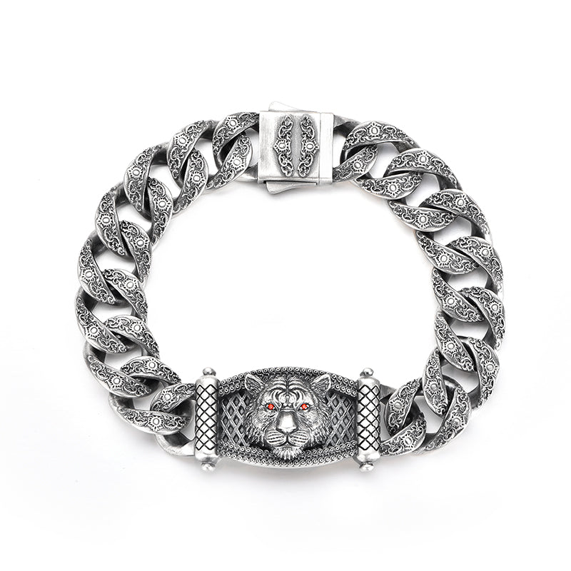 Vintage Beast Totem Cuban Link Bracelet-Lion/Tiger/Wolf