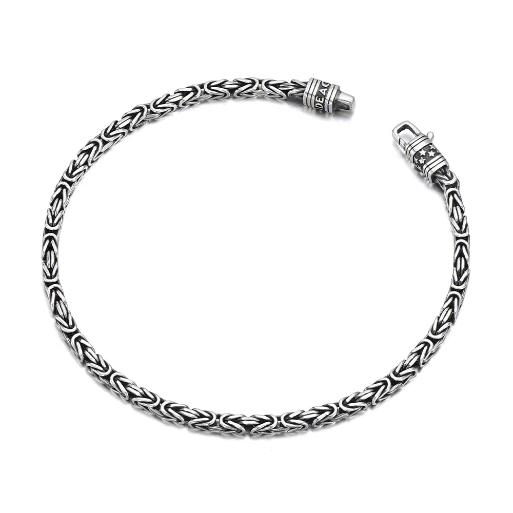 Vintage Sterling Silver Stars Byzantine Bracelet