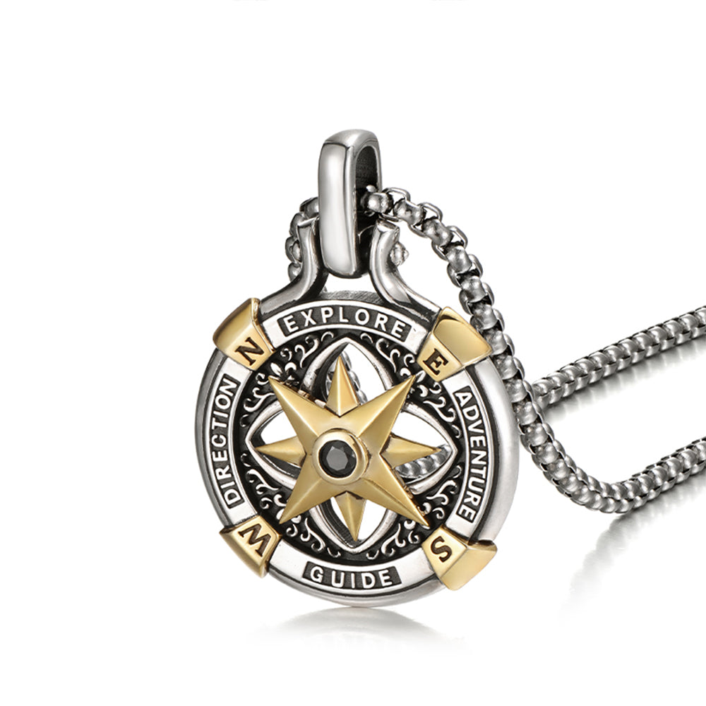 Double-Sided Spinning Compass Pendant