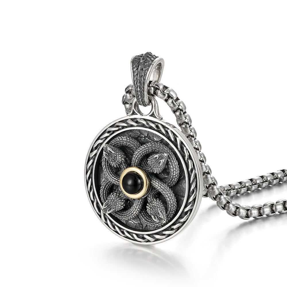 Vintage Four Coiled Snakes Spinning Pendant