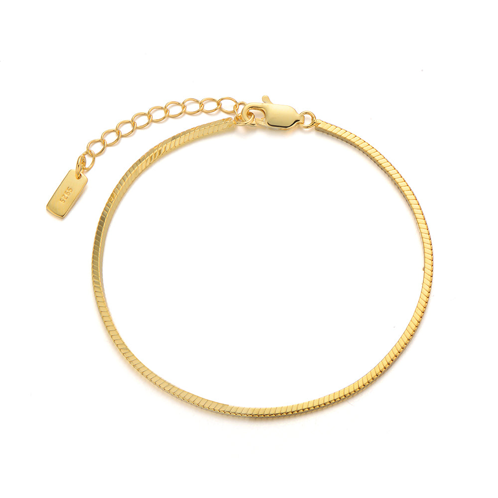 1.5 mm Sterling Silver Snake Bone Chain Bracelet