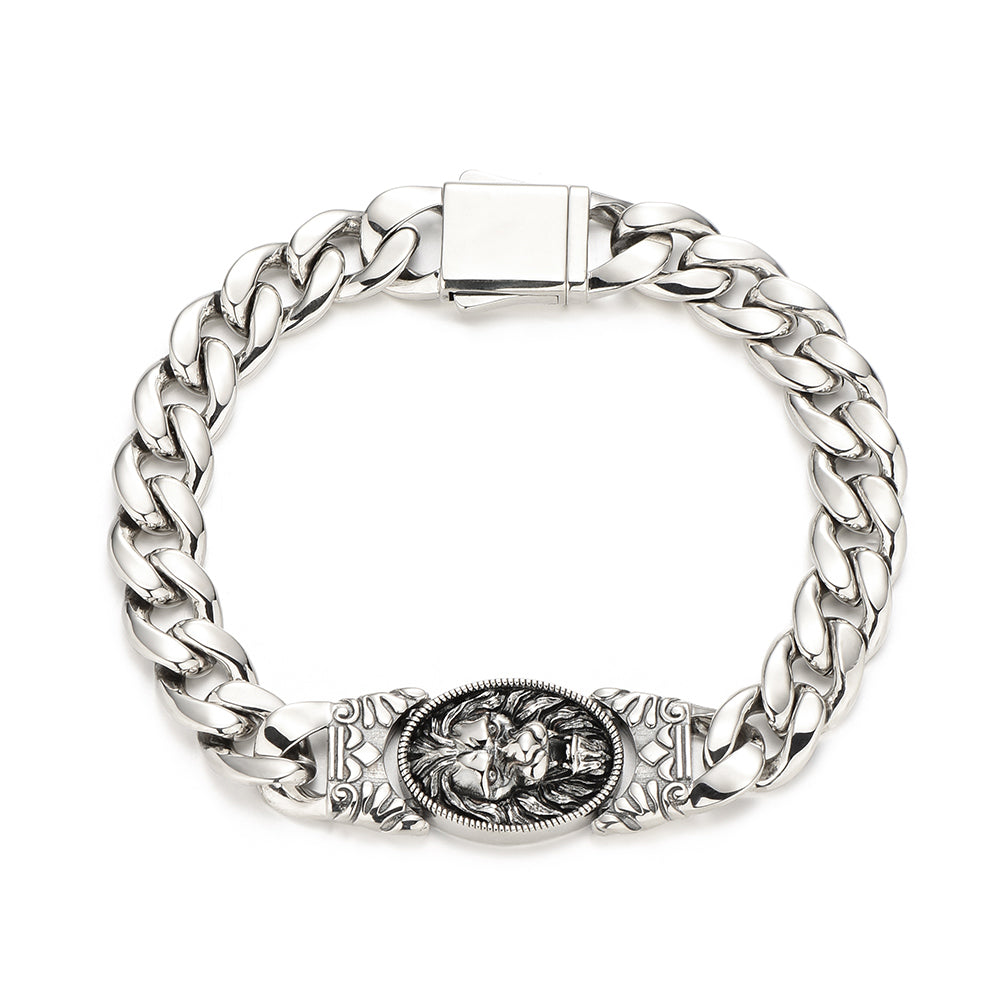10mm Cuban Link Bracelet w/ Lion Clasp