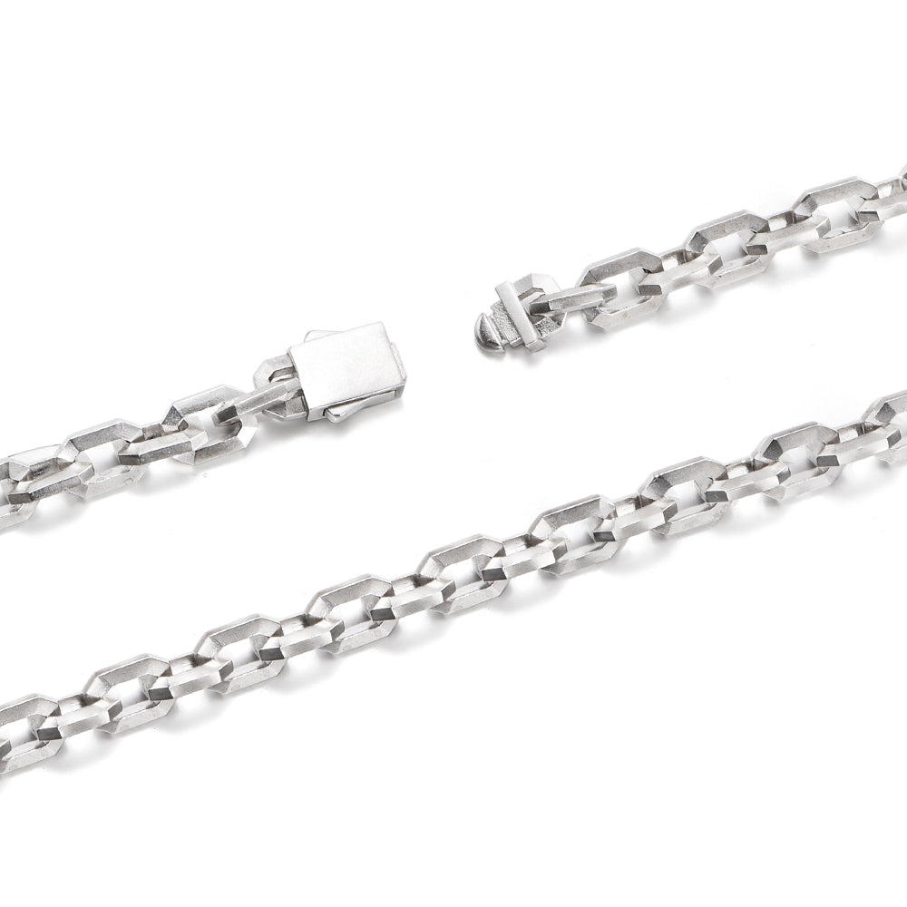 Solid Faceted Link Chain