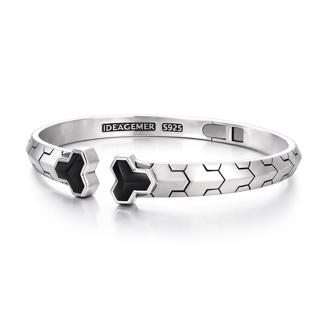 Versatile Black Onyx Bangle Bracelet
