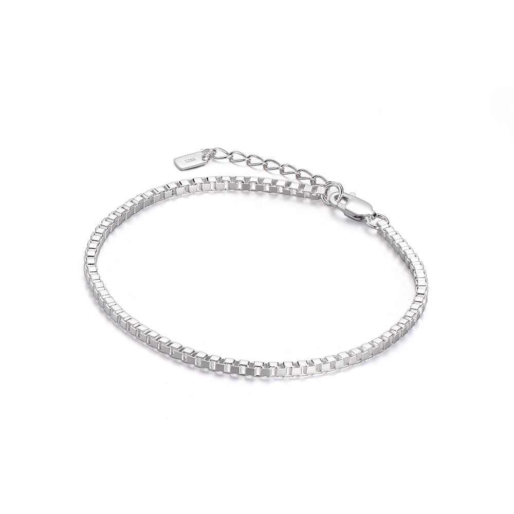1.5 mm Sterling Silver Box Chain Bracelet