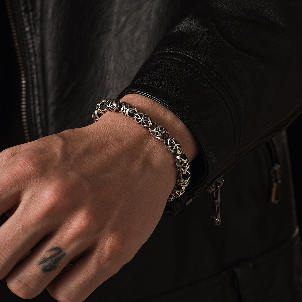 Vintage Hollow Cross Beads Bracelet