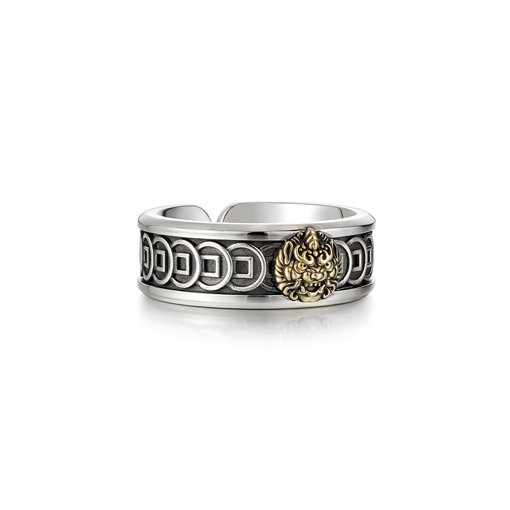 Brave Troops Beast Coin Ring Band