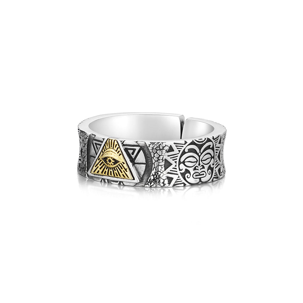 Vintage All Seeing Eye Totem Ring Band