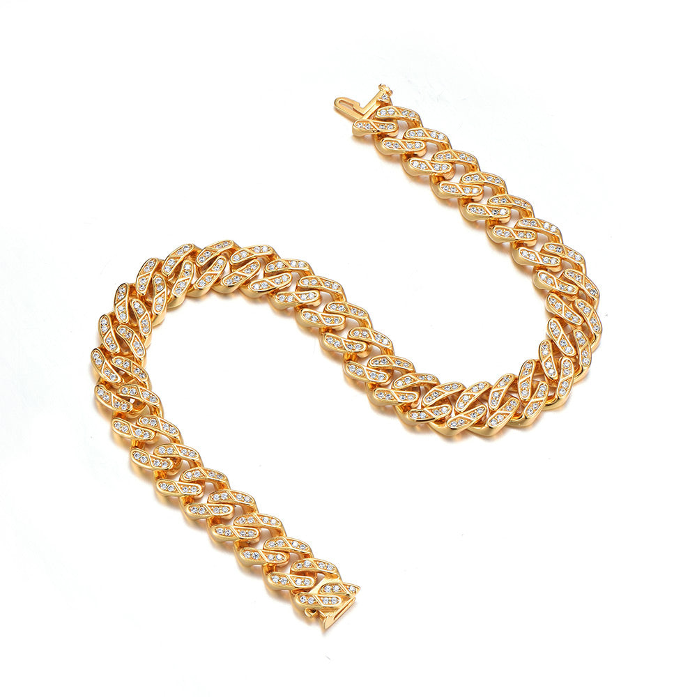 8mm Iced Out Cuban Link Bracelet