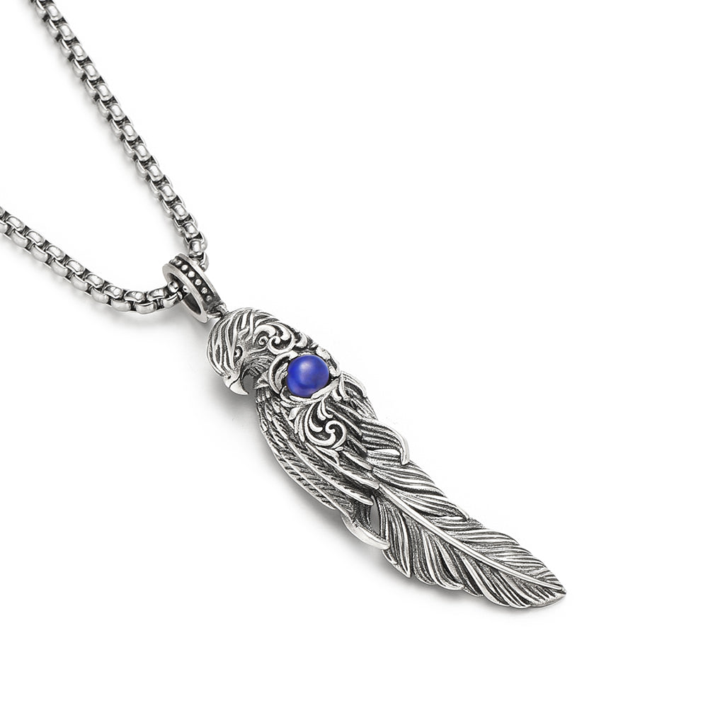 Vintage Wing of Eagle Lapis Lazuli Pendant