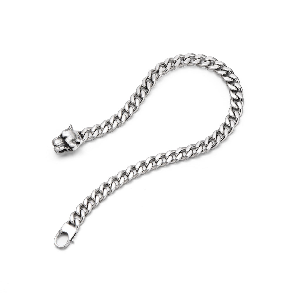 Vintage Panther Head Cuban Link Bracelet