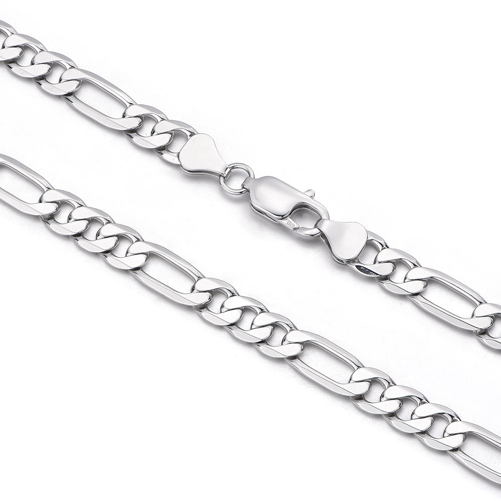 7.5mm Sterling Silver Figaro Chain