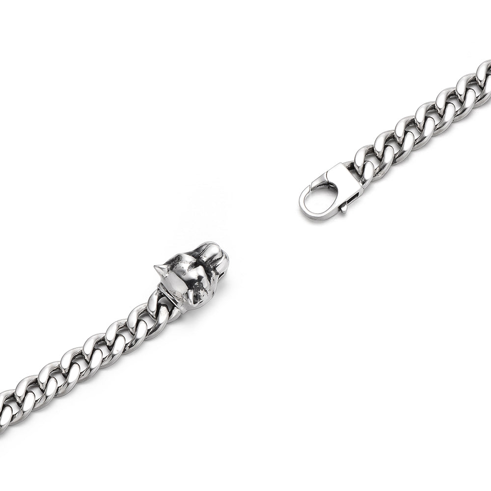 Vintage Panther Head Cuban Link Bracelet