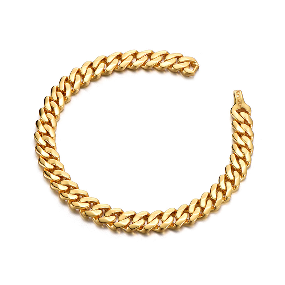 8 mm Curb Cuban Chain Bracelet