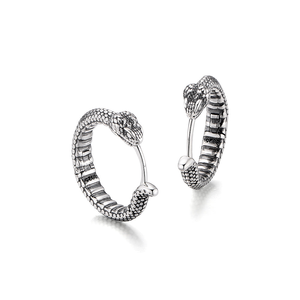 Vintage Python Hoop Earrings