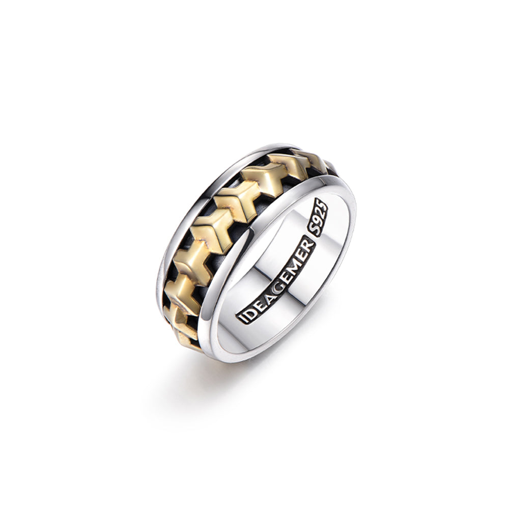 Black Gold Armor Ring Band