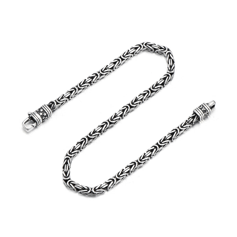 Vintage Sterling Silver Stars Byzantine Bracelet