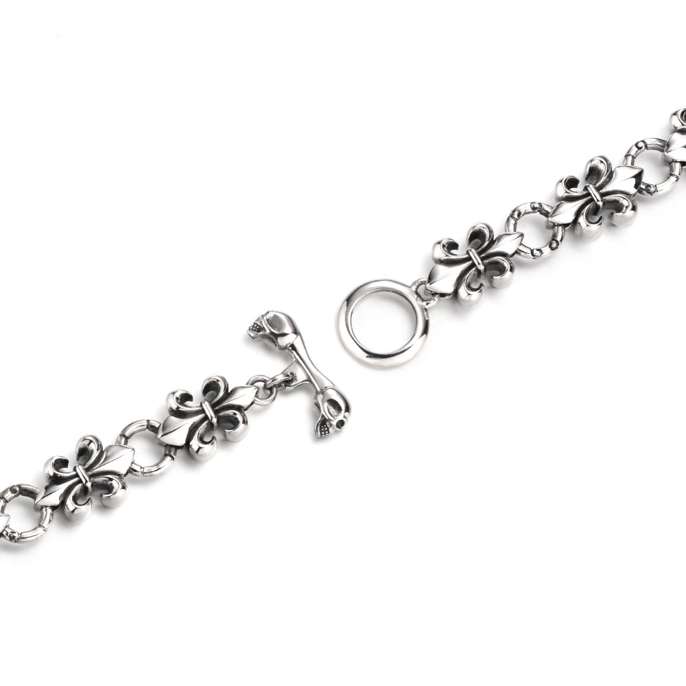 Vintage Fleur De Lis Linked Bracelet