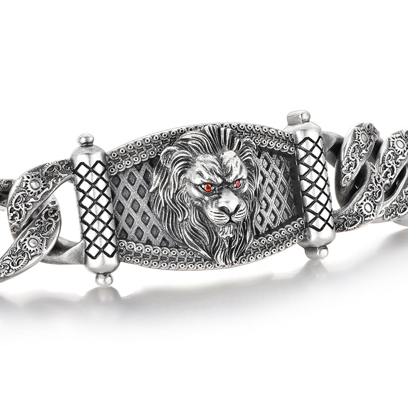 Vintage Beast Totem Cuban Link Bracelet-Lion/Tiger/Wolf
