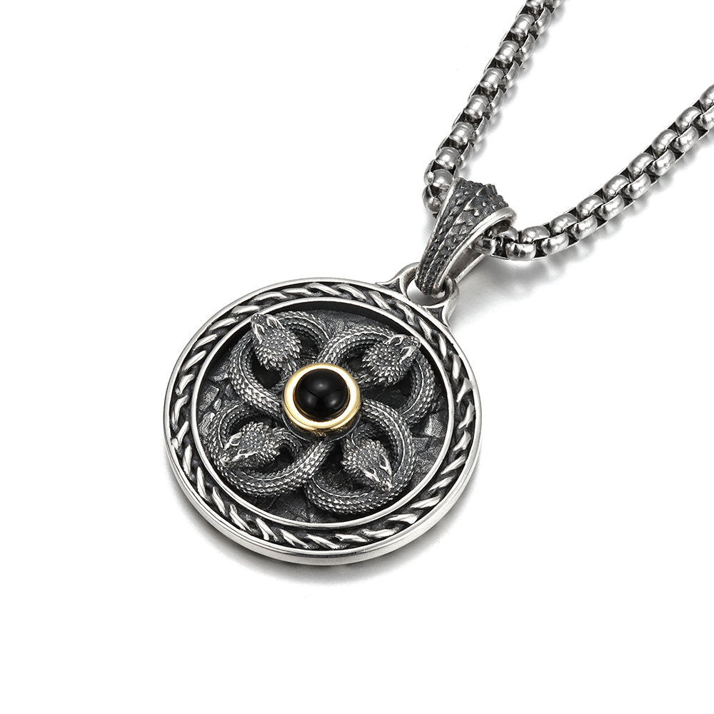 Vintage Four Coiled Snakes Spinning Pendant