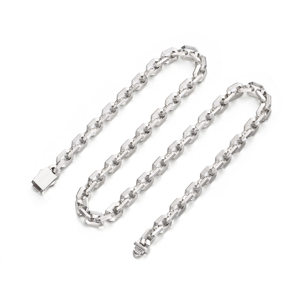 Solid Faceted Link Chain