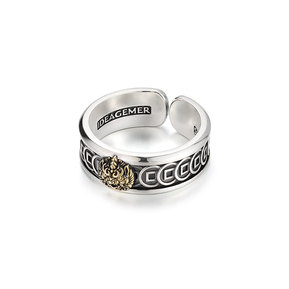 Brave Troops Beast Coin Ring Band