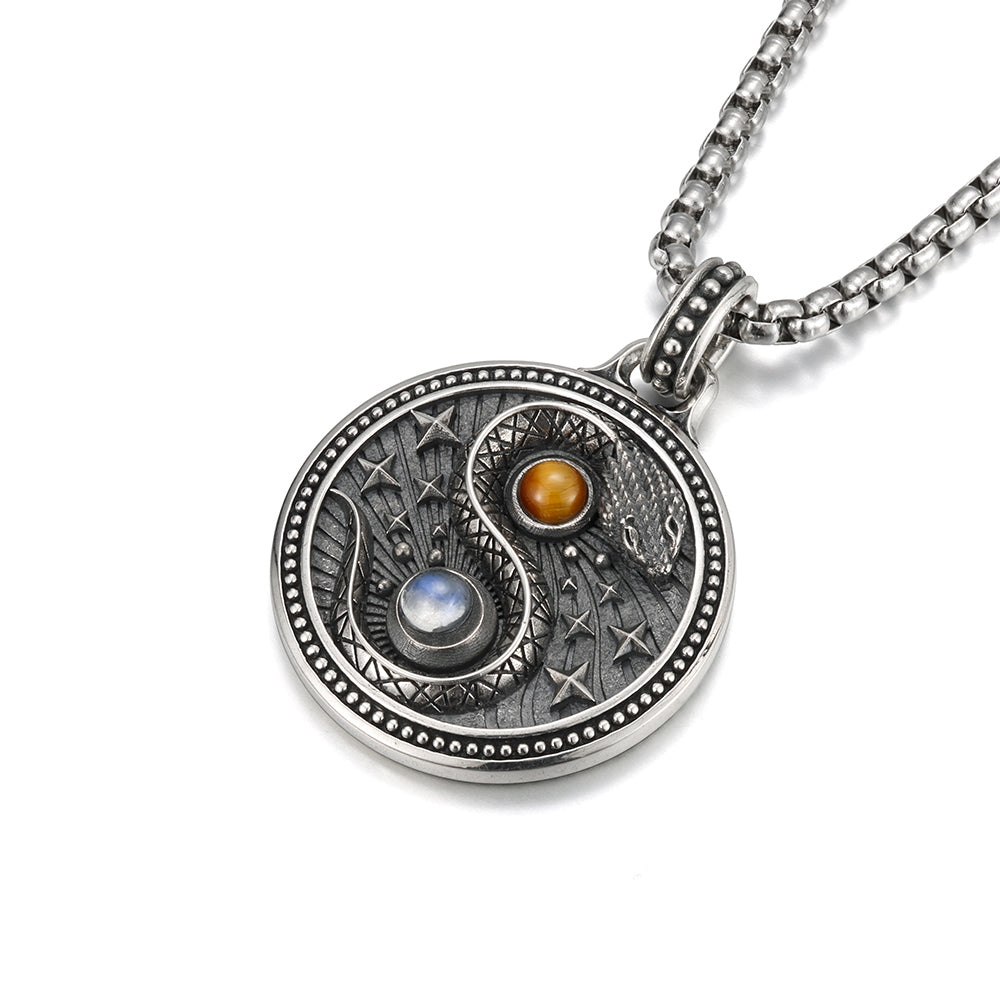 Vintage Yin Yang Snake Pendant