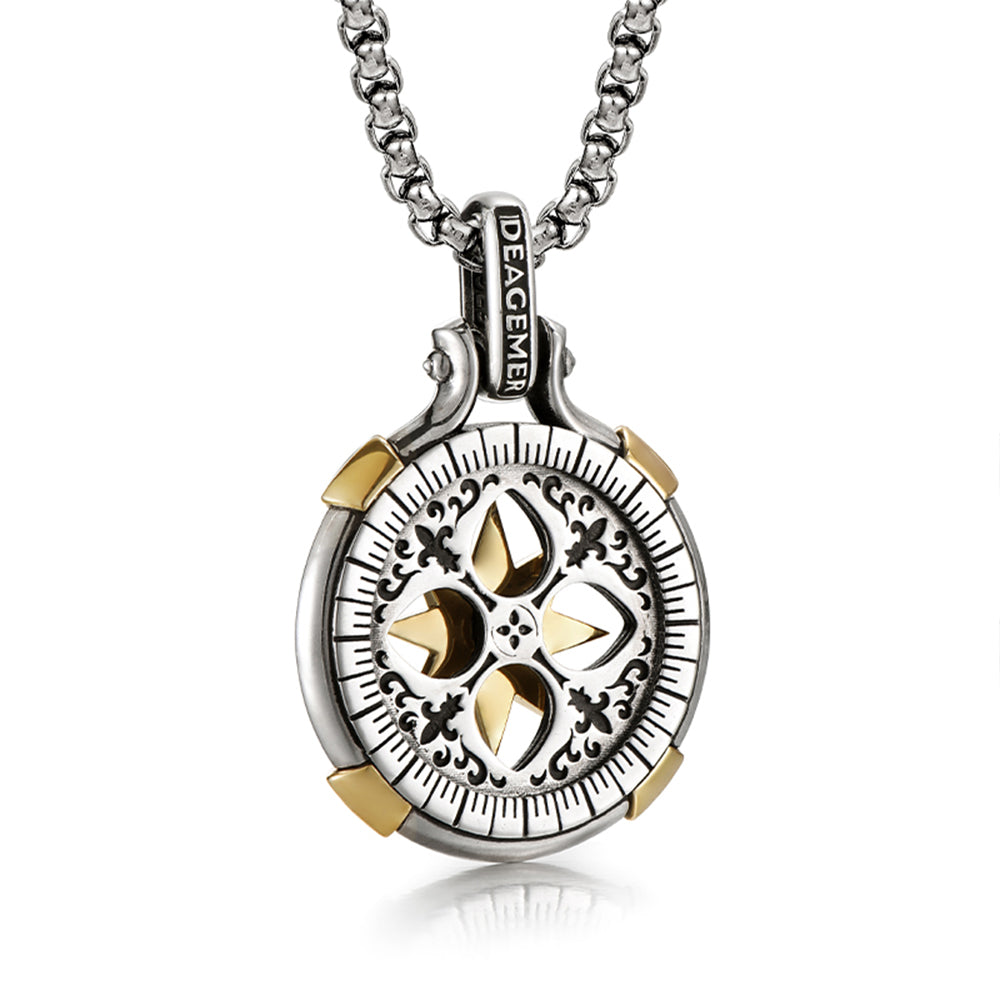 Double-Sided Spinning Compass Pendant