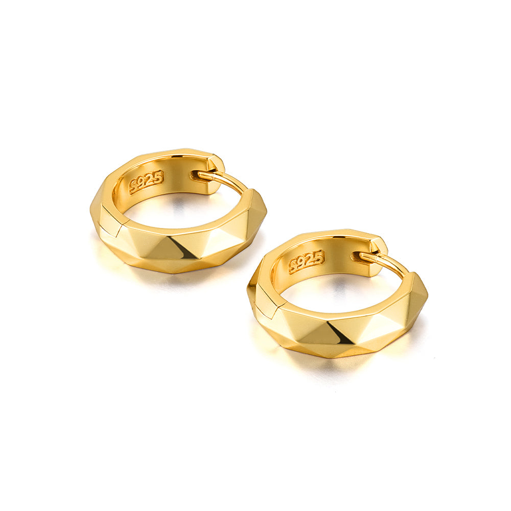 Multi Faceted Hoop Earrings