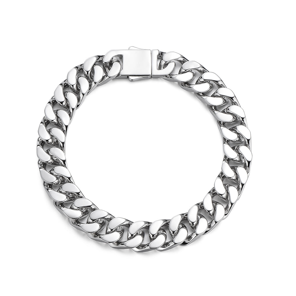 10 mm Sterling Silver Classic Cuban Link Bracelet
