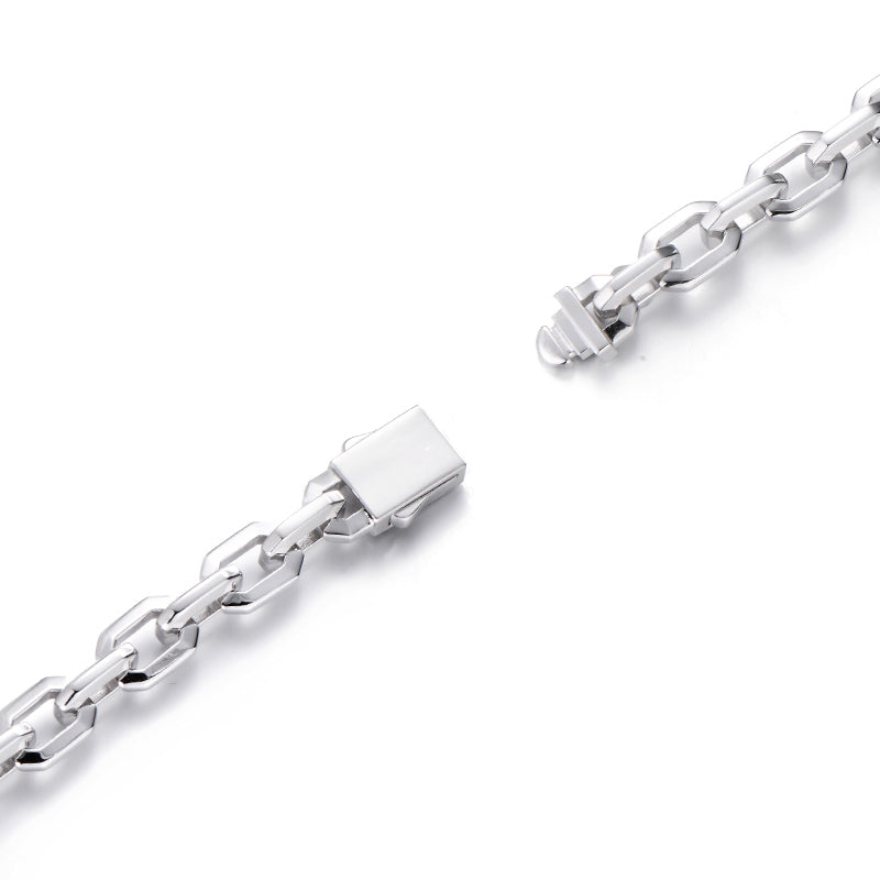 Solid Faceted Link Chain Bracelet