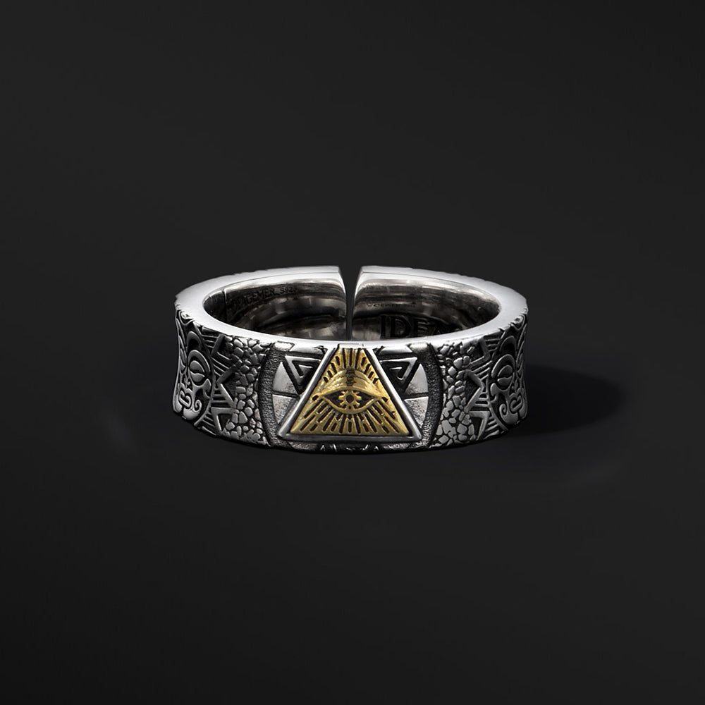 Vintage All Seeing Eye Totem Ring Band