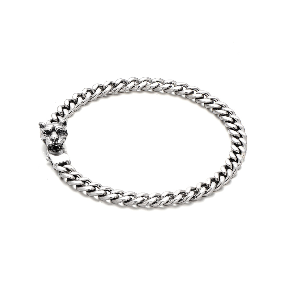 Vintage Panther Head Cuban Link Bracelet