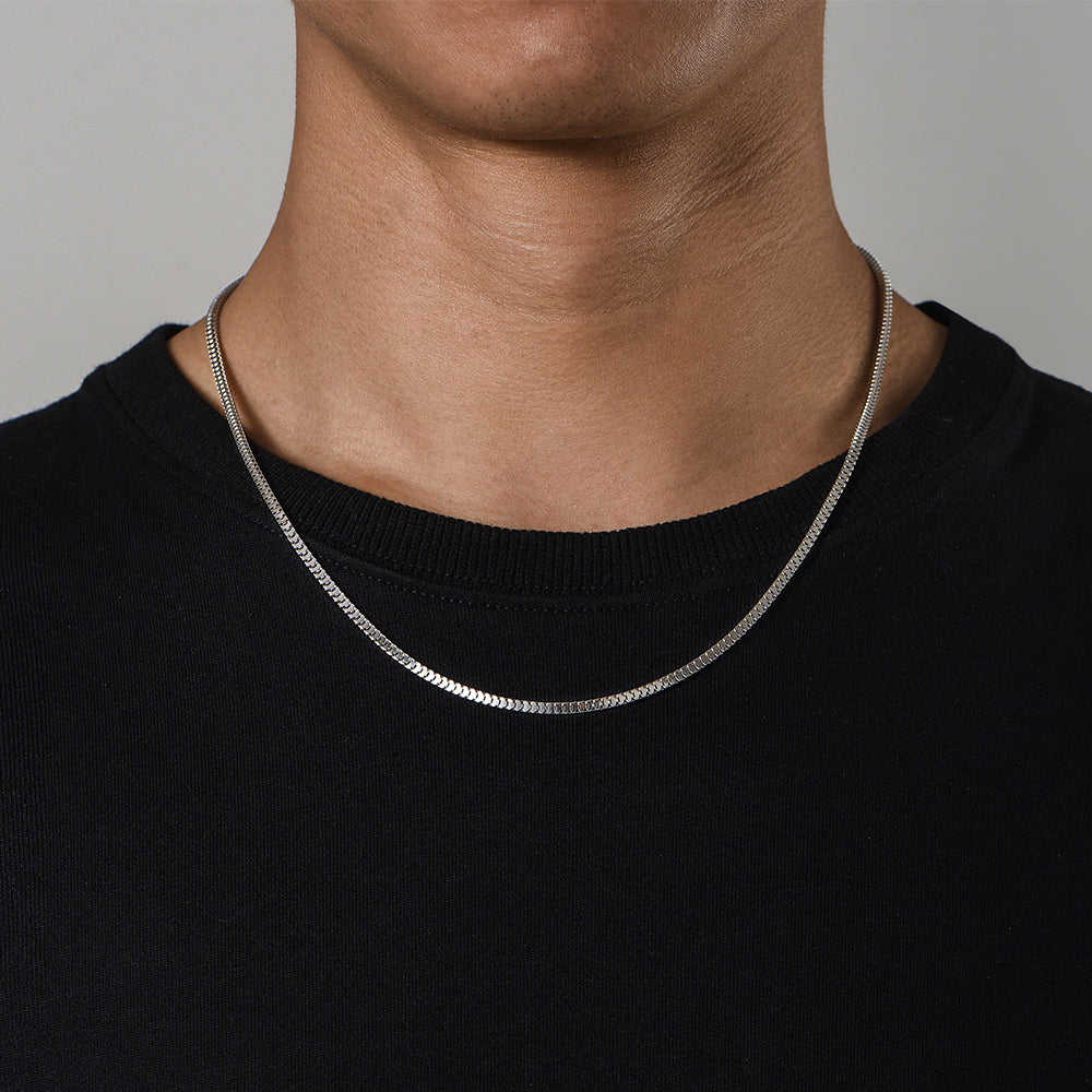 2.5mm Sterling Silver Snake Bone Chain