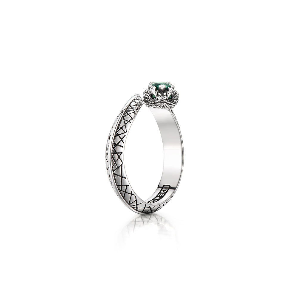 Pear Emerald Spirit Snake Ring
