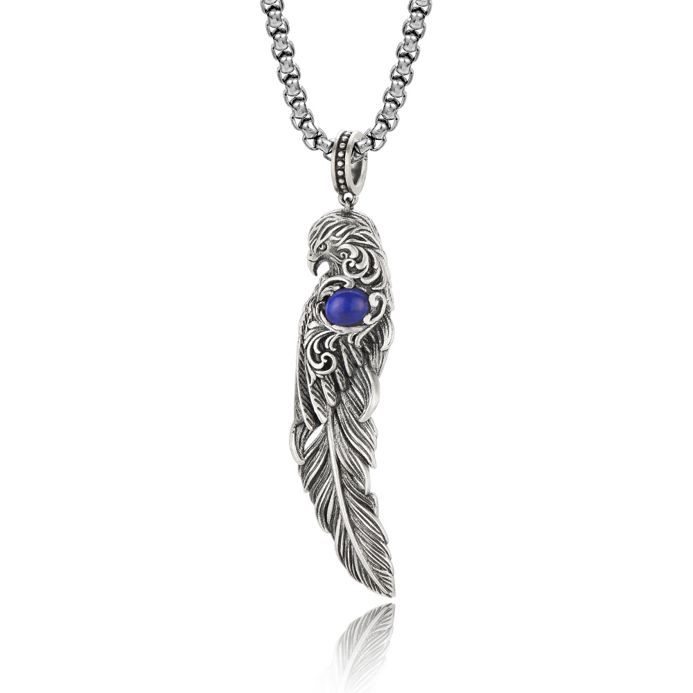 Vintage Wing of Eagle Lapis Lazuli Pendant