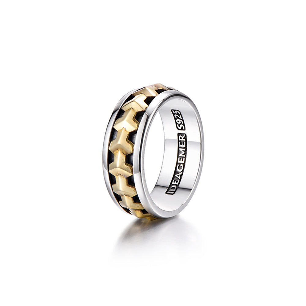 Black Gold Armor Ring Band