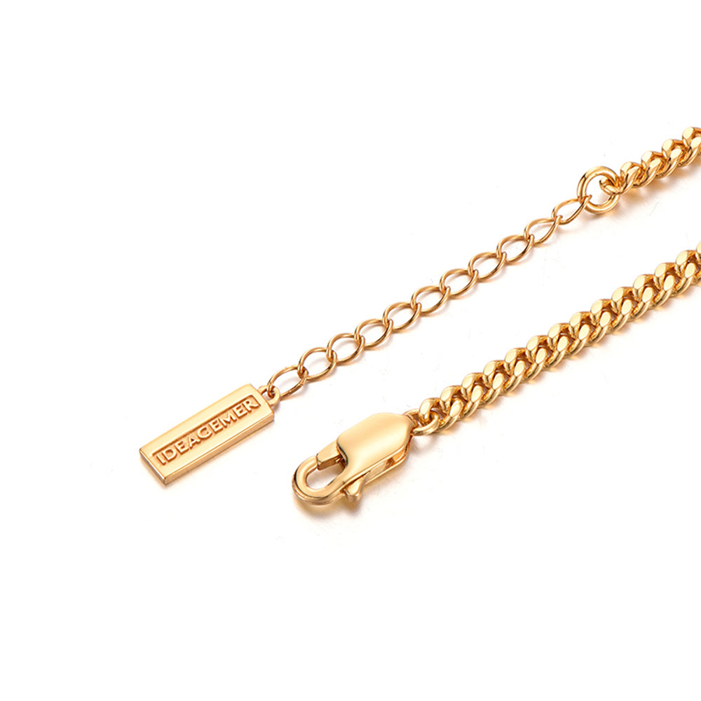 3mm Emerald Gemstone Cuban Link Bracelet