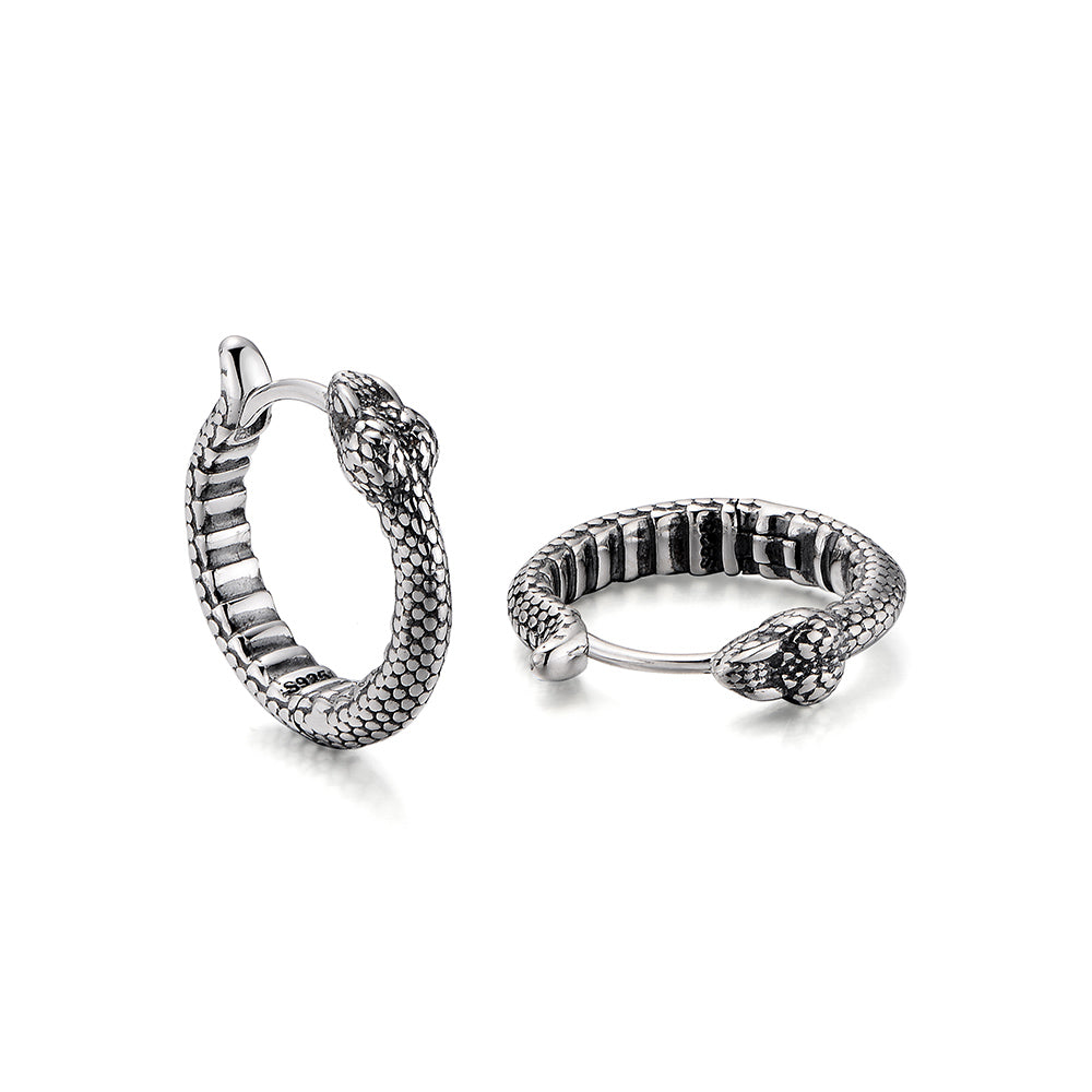 Vintage Python Hoop Earrings