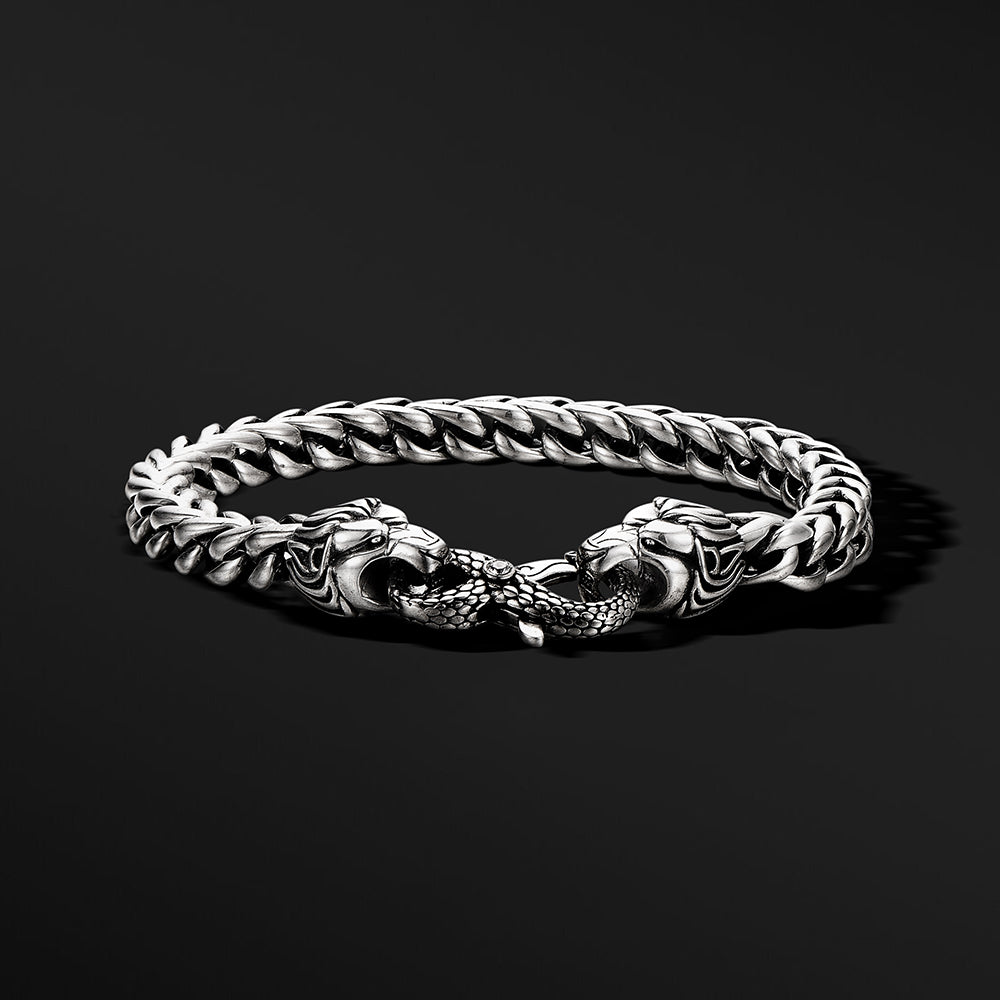 Vintage Lion Head Cuban Link Bracelet