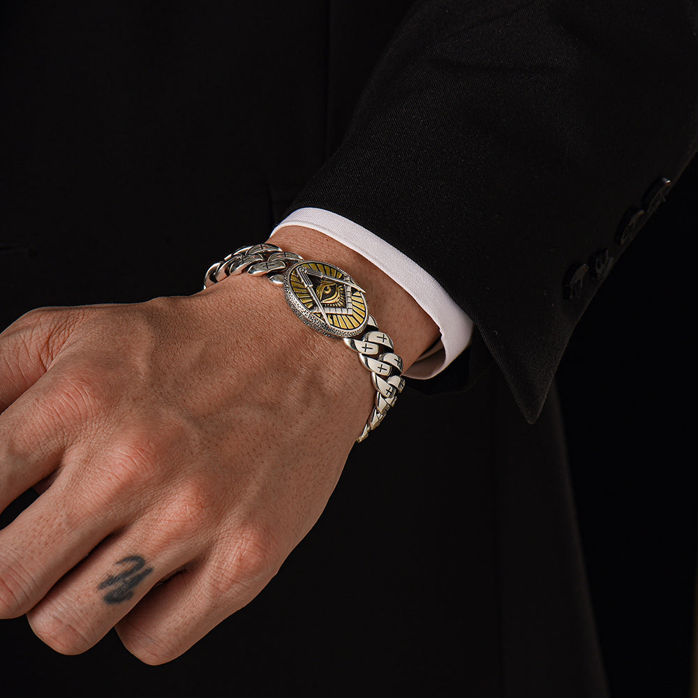 Masonic Cuban Link Bracelet