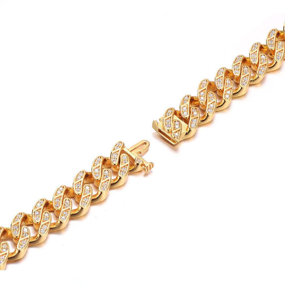 8mm Iced Out Cuban Link Bracelet