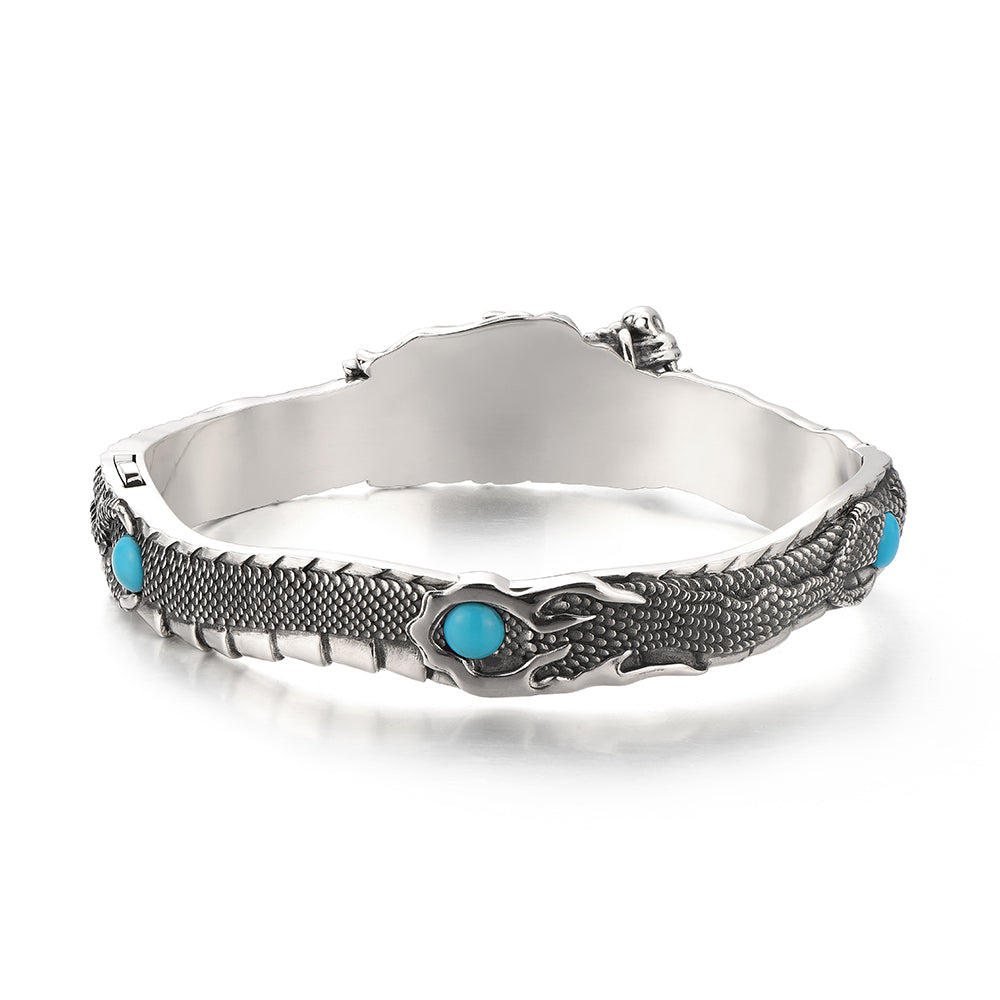 Vintage Turquoise Dragon Bangle Bracelet