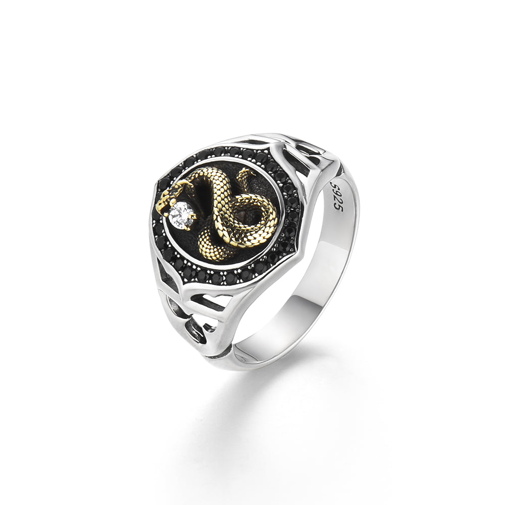 Black Gold Python Signet Ring