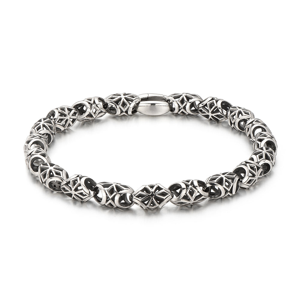 Vintage Hollow Cross Beads Bracelet